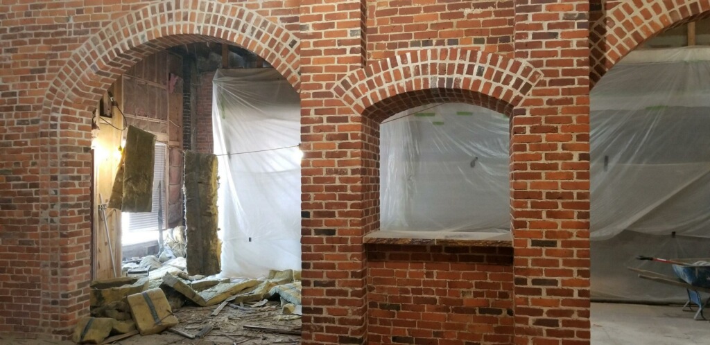 Archway inside building.